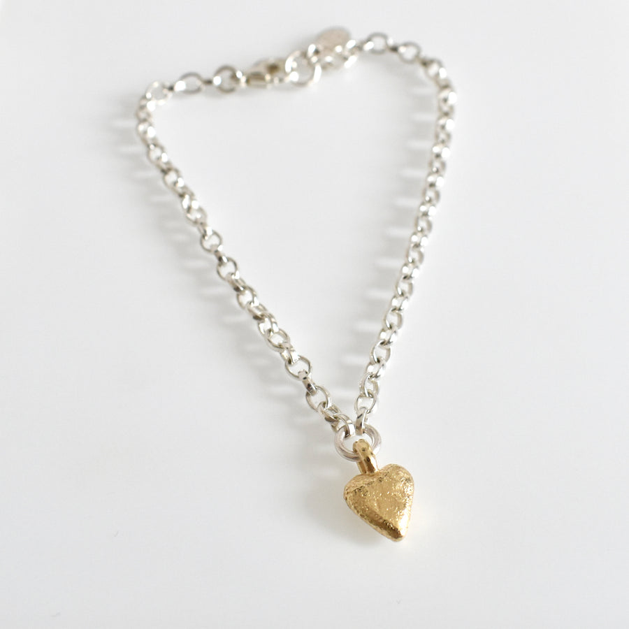 Granite Gold Heart Bracelet