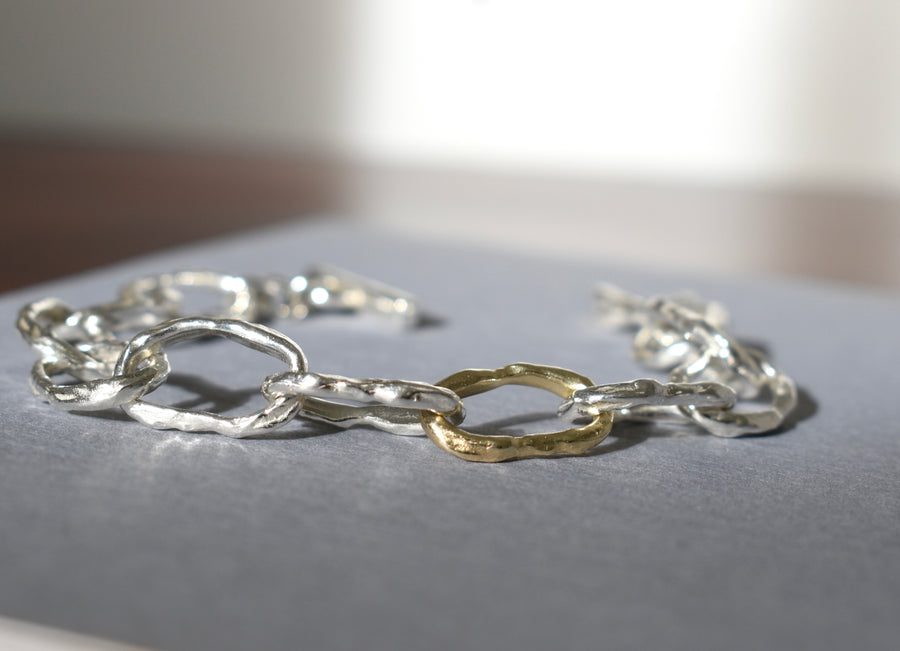 Ocean Silver & Gold Link Bracelet