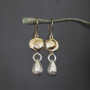Ocean drop & Island pear earrings