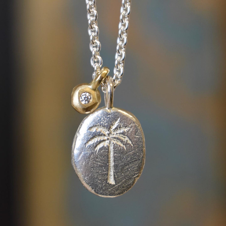 Island Silver Palm Necklace