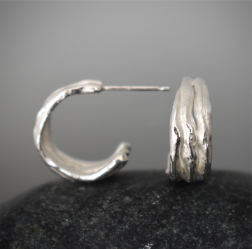 Ocean Silver Hoop Earrings