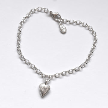Granite Silver Heart Bracelet