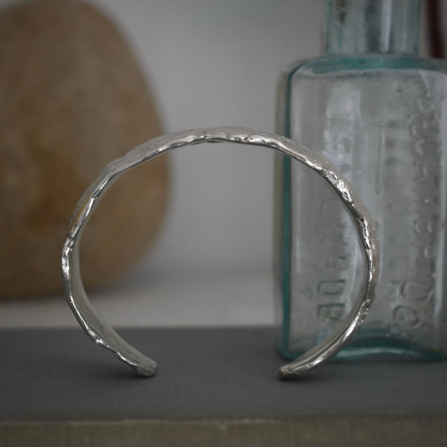 Granite Silver Wide Cuff