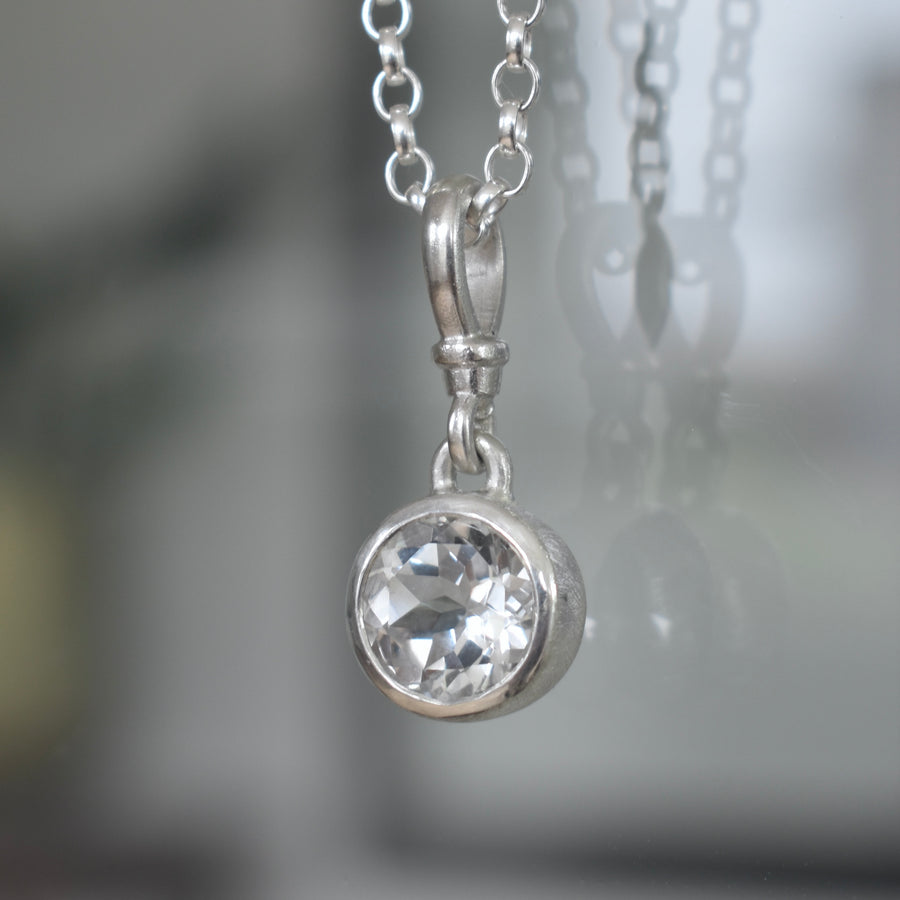 Beach Silver Topaz Pendant