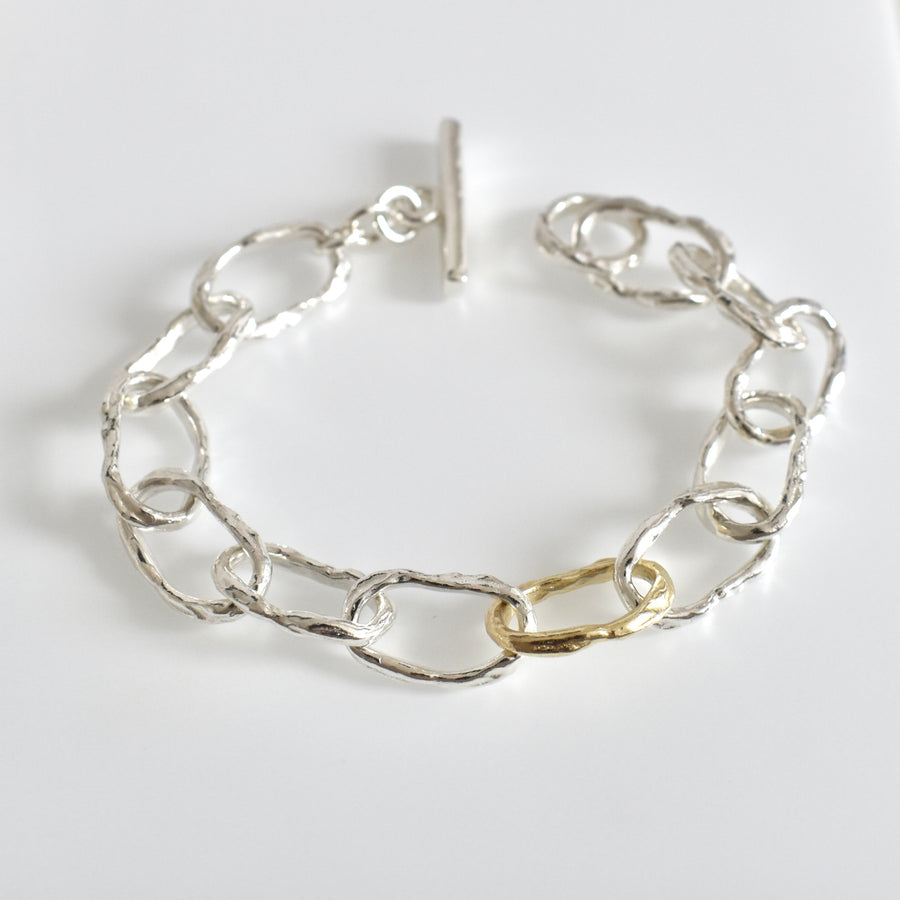Ocean Silver & Gold Link Bracelet