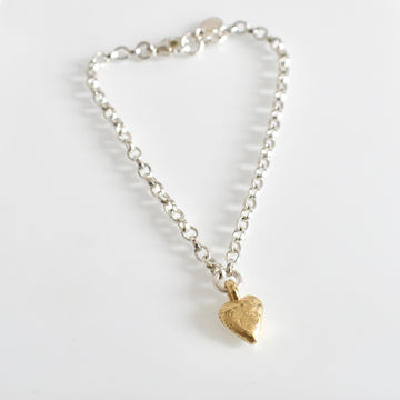 Granite Gold Heart Bracelet
