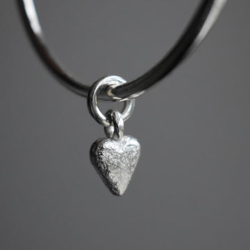 Granite Silver Heart Bangle