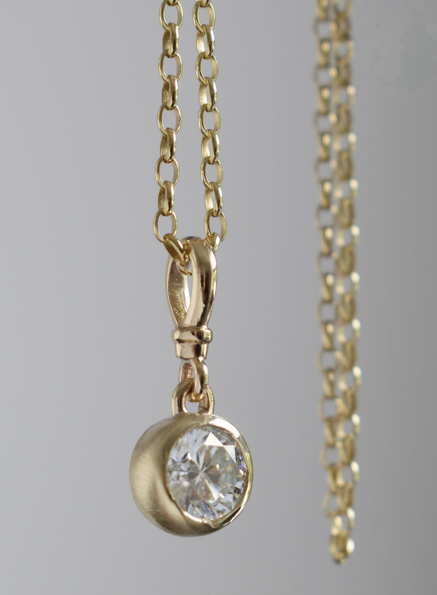 Beach Gold Moissanite Pendant