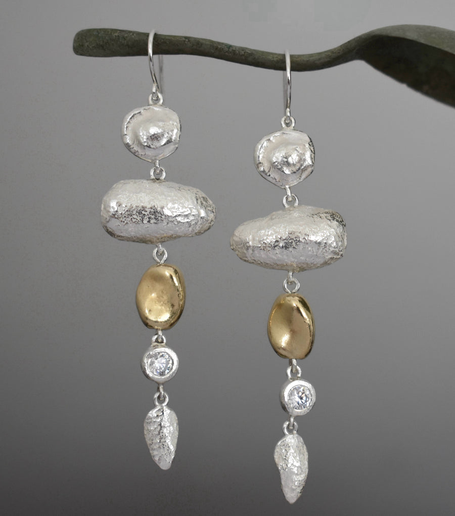 Fathom Silver & Gold Earrings