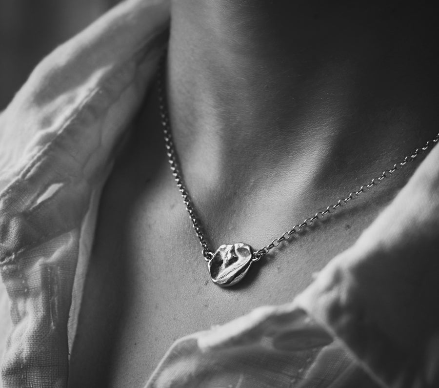 Ocean Silver Nugget Necklace