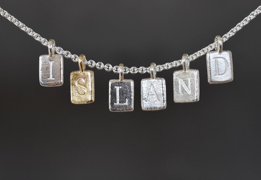 Island Silver Letter Necklace