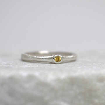 Beach Silver Mini Yellow Sapphire Ring