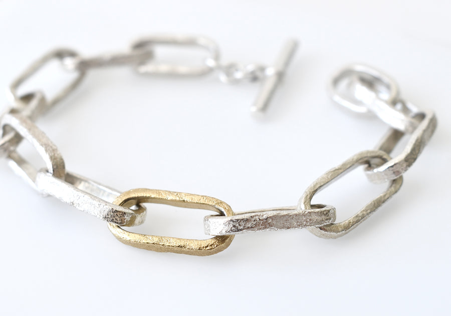 Granite Silver & Gold Link Bracelet