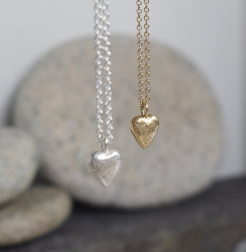 Granite Gold Small Heart Necklace