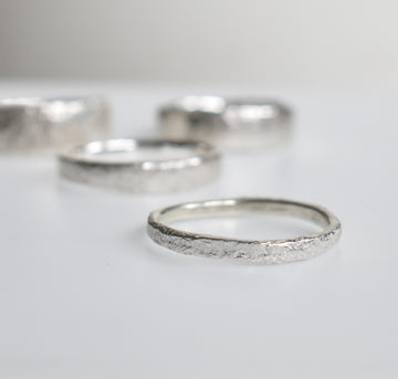 Granite Silver Narrow Ring