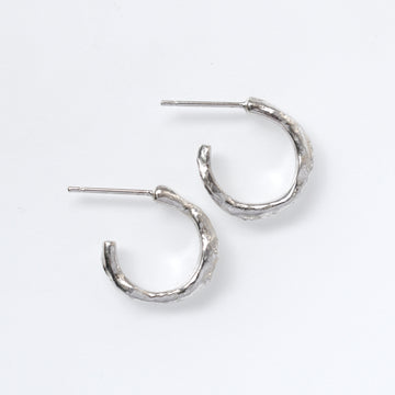 Ocean Silver Mini Hoop Earrings