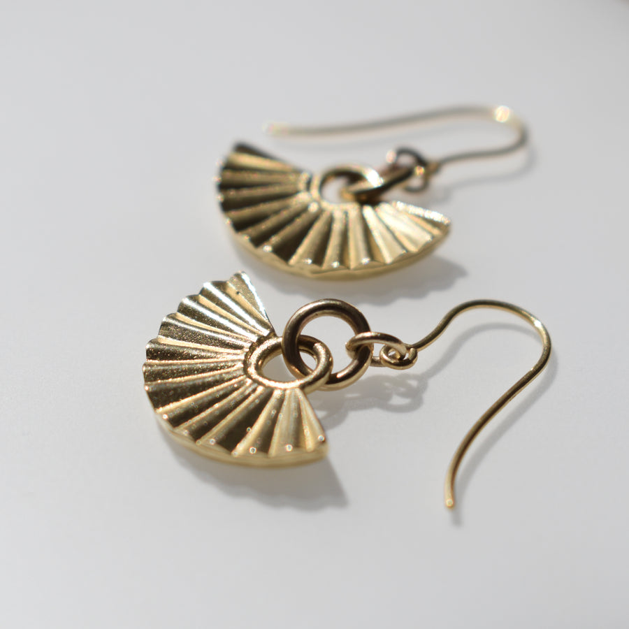 Sunbeam Gold Fan Earrings