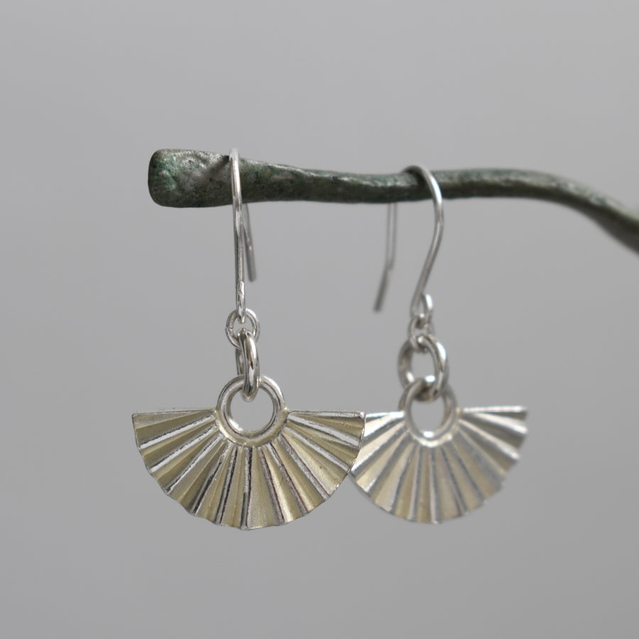 Sunbeam Silver Fan Earrings
