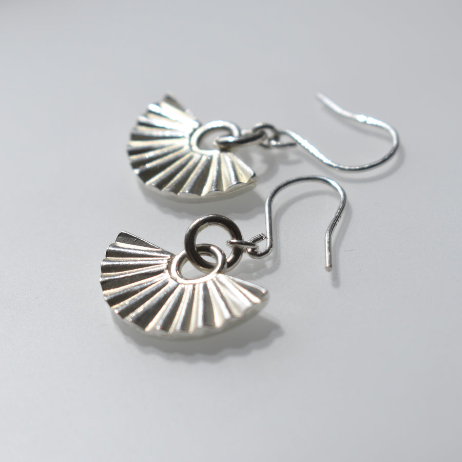 Sunbeam Silver Fan Earrings